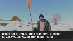Besici Salih Uzgur, Kurt Sürüsünü Kürekle Kovalayarak Yavru Köpeği Kurtardı