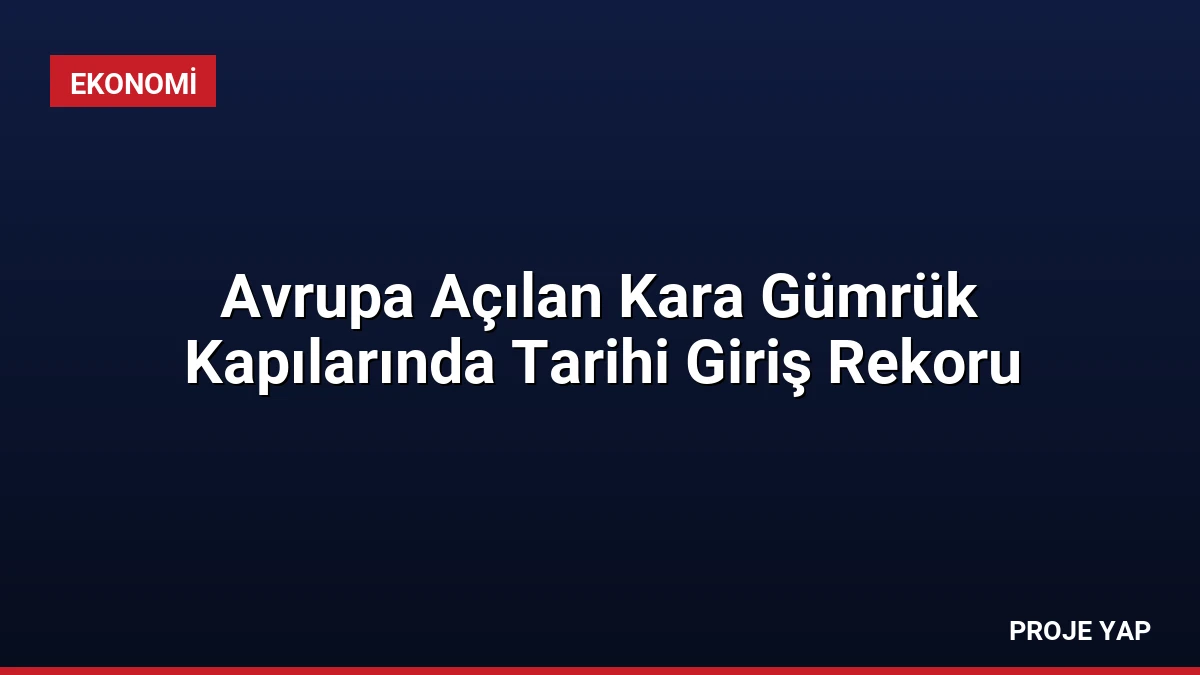 Avrupa Açılan Kara Gümrük Kapılarında Tarihi Giriş Rekoru