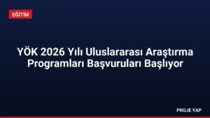 YÖK 2026 Yılı Uluslararası Araştırma Programları Başvuruları Başlıyor