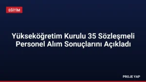 Yükseköğretim Kurulu 35 Sözleşmeli Personel Alım Sonuçlarını Açıkladı