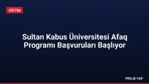 Sultan Kabus Üniversitesi Afaq Programı Başvuruları Başlıyor