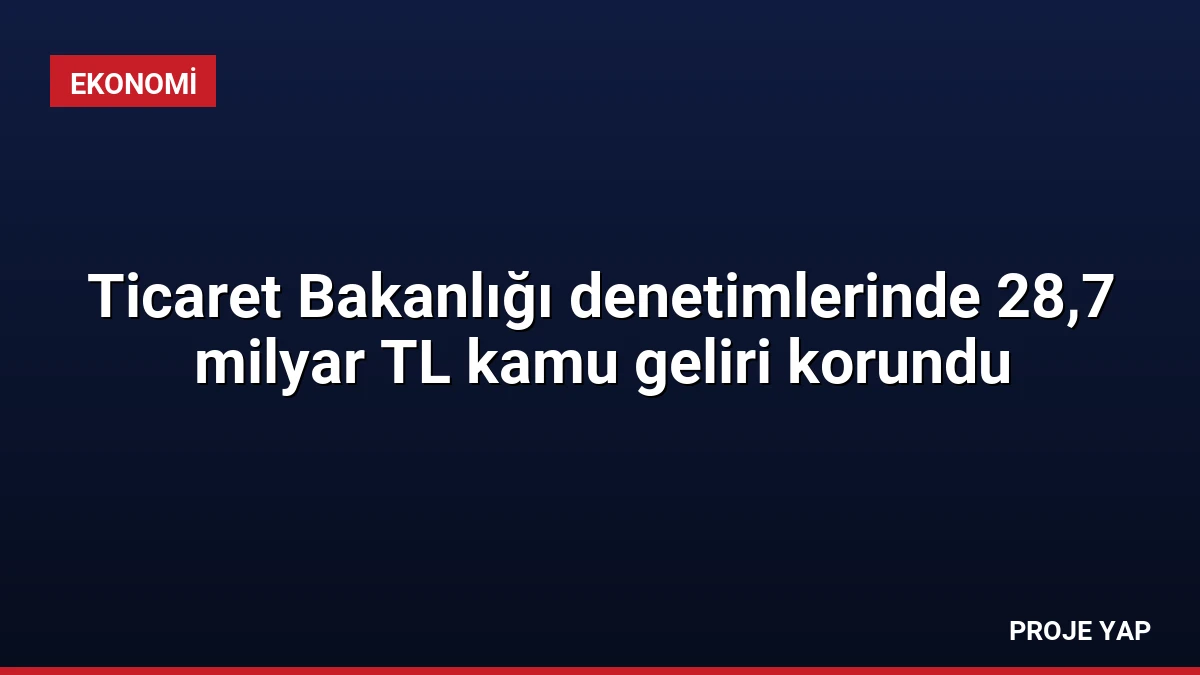 Ticaret Bakanlığı denetimlerinde 28,7 milyar TL kamu geliri korundu
