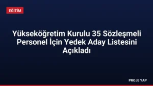 Yükseköğretim Kurulu 35 Sözleşmeli Personel İçin Yedek Aday Listesini Açıkladı