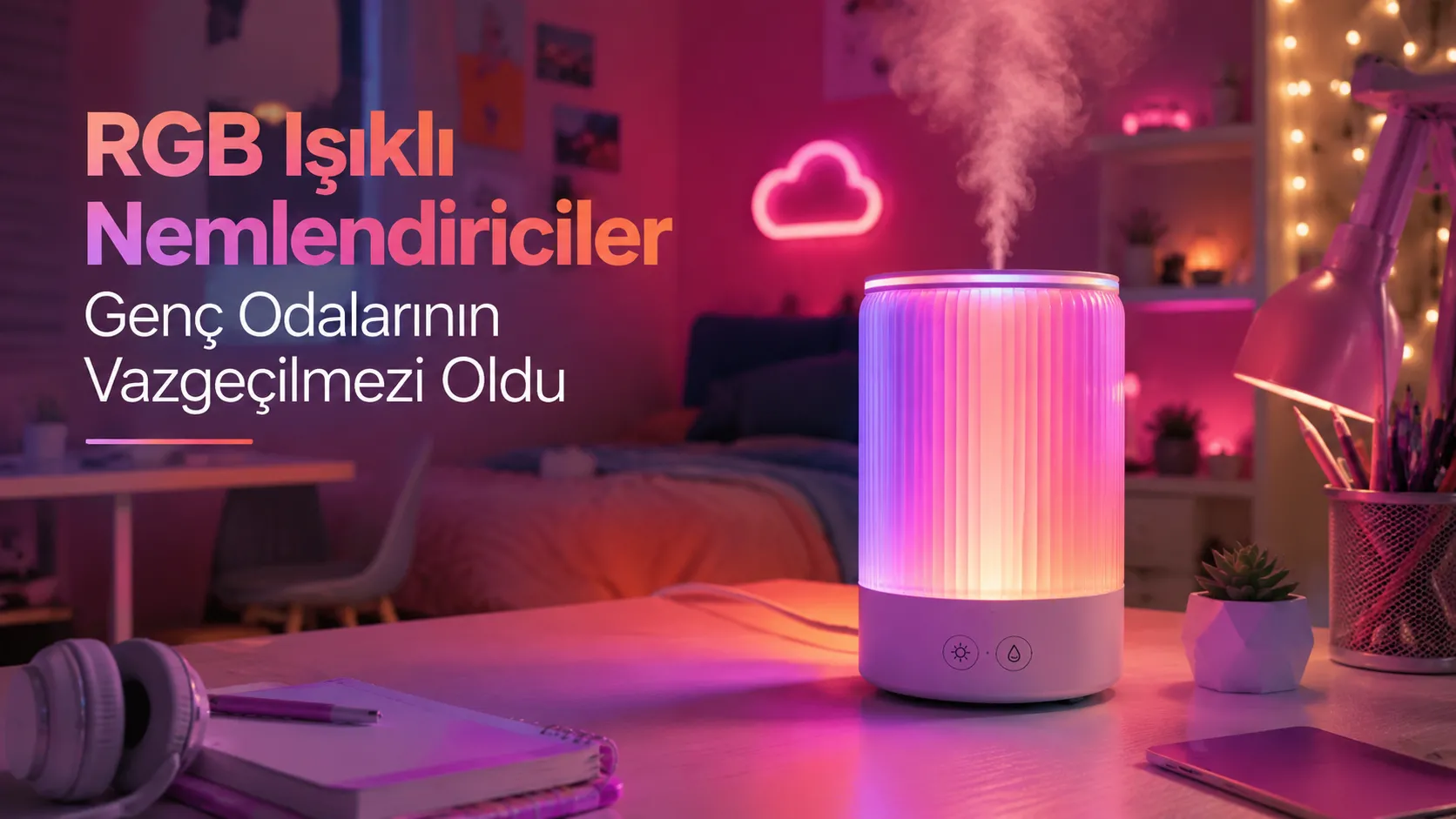 RGB Işıklı Nemlendiriciler Genç Odalarının Vazgeçilmezi Oldu