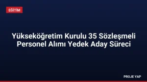 Yükseköğretim Kurulu 35 Sözleşmeli Personel Alımı Yedek Aday Süreci