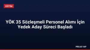 YÖK 35 Sözleşmeli Personel Alımı İçin Yedek Aday Süreci Başladı