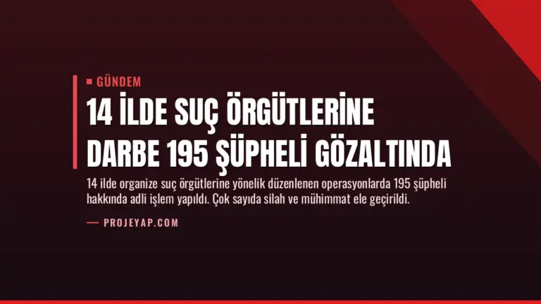14 İlde Suç Örgütlerine Darbe 195 Şüpheli Gözaltında