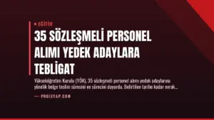 35 Sözleşmeli Personel Alımı Yedek Adaylara Tebligat