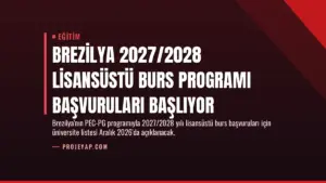 Brezilya 2027/2028 Lisansüstü Burs Programı Başvuruları Başlıyor