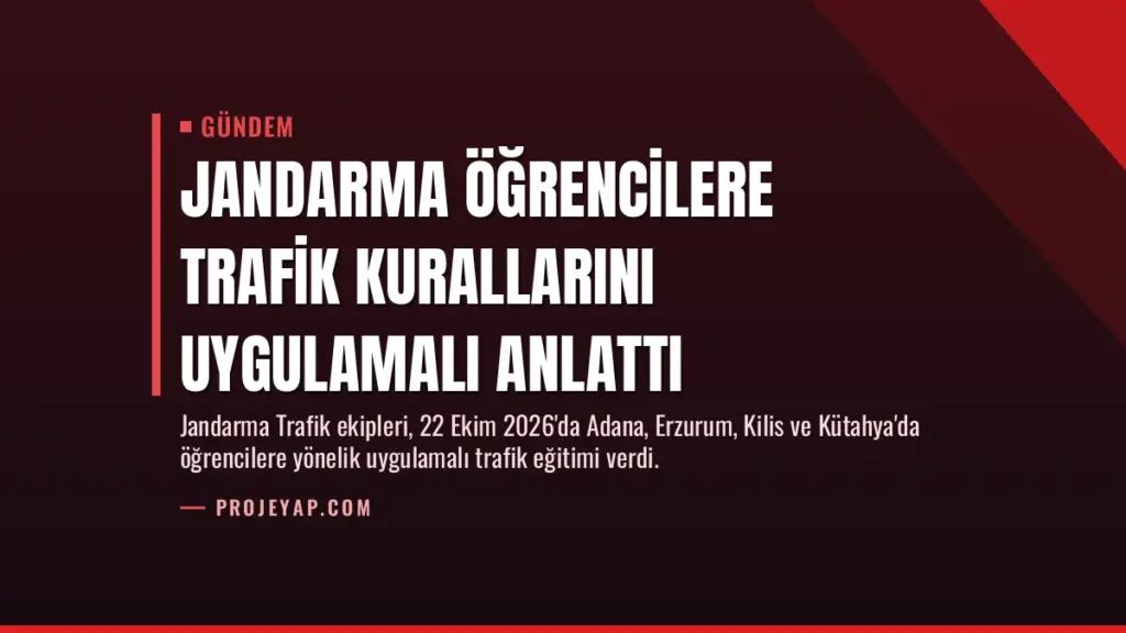 Jandarma Öğrencilere Trafik Kurallarını Uygulamalı Anlattı