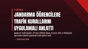 Jandarma Öğrencilere Trafik Kurallarını Uygulamalı Anlattı