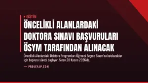 Öncelikli Alanlardaki Doktora Sınavı Başvuruları ÖSYM Tarafından Alınacak