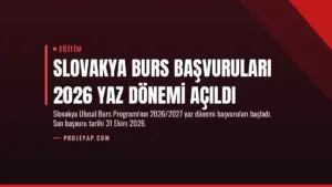 Slovakya Burs Başvuruları 2026 Yaz Dönemi Açıldı