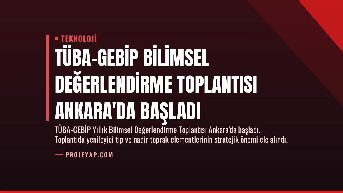 TÜBA-GEBİP Bilimsel Değerlendirme Toplantısı Ankara’da Başladı