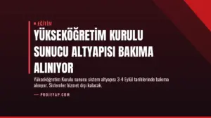 Yükseköğretim Kurulu Sunucu Altyapısı Bakıma Alınıyor